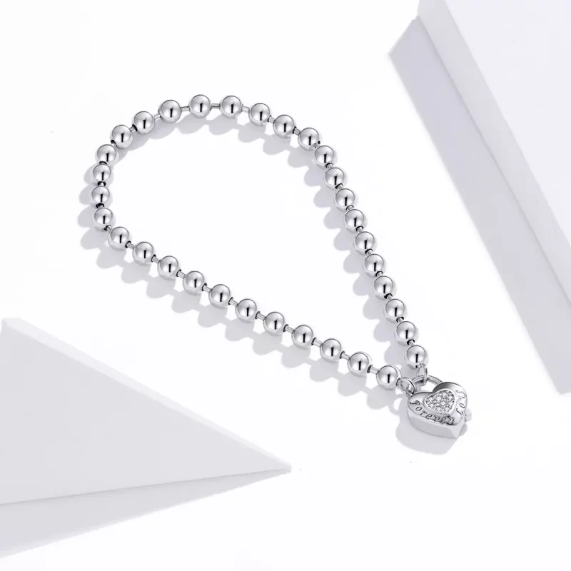 (imagen para) Pulsera de cadena con abalorio de plata al estilo de Pandora - SCB203 - Ver 2