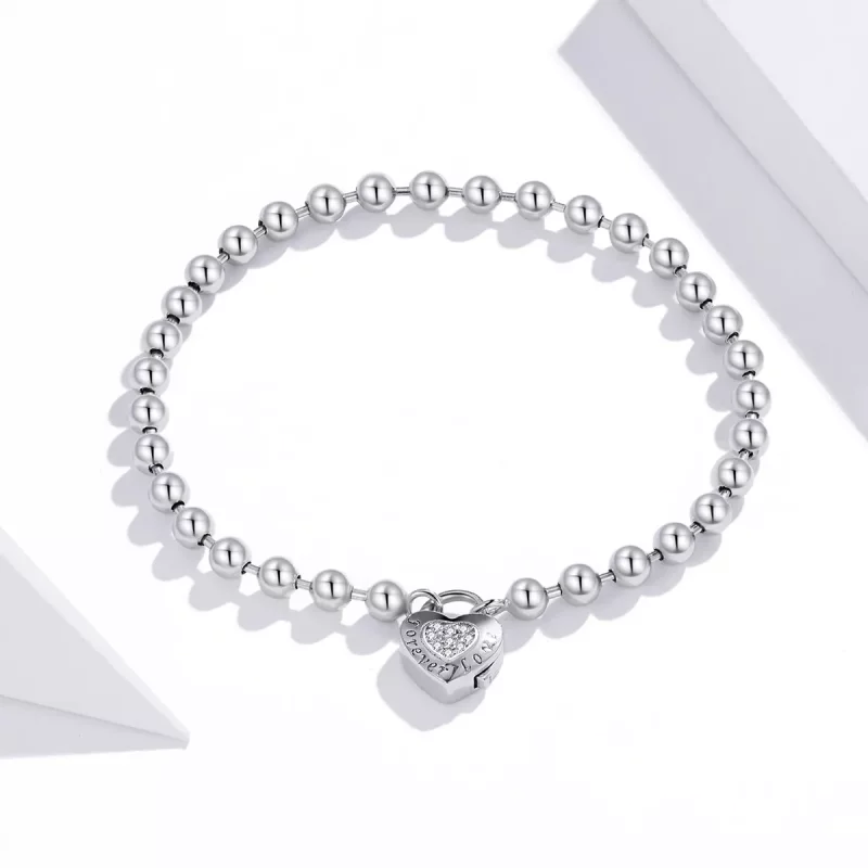 (imagen para) Pulsera de cadena con abalorio de plata al estilo de Pandora - SCB203 - Ver 3