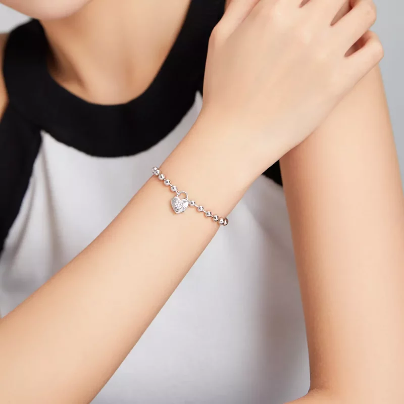 (imagen para) Pulsera de cadena con abalorio de plata al estilo de Pandora - SCB203 - Ver 5
