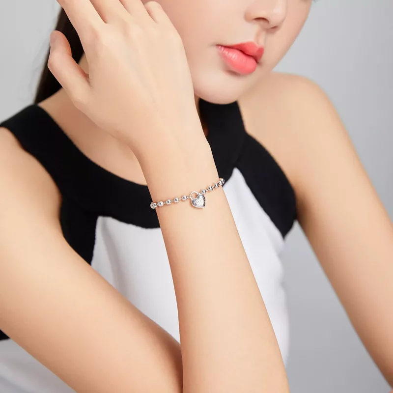 (imagen para) Pulsera de cadena con abalorio de plata al estilo de Pandora - SCB203 - Ver 6