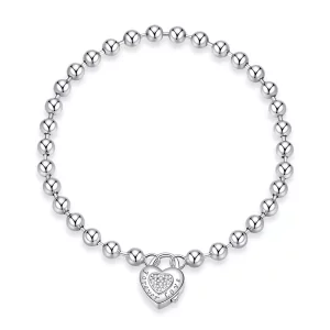 (imagen para) Pulsera de cadena con abalorio de plata al estilo de Pandora - SCB203