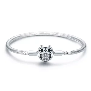 (imagen para) Pulsera de cadena de búho lindo de graduación en estilo Pandora de plata - SCB067