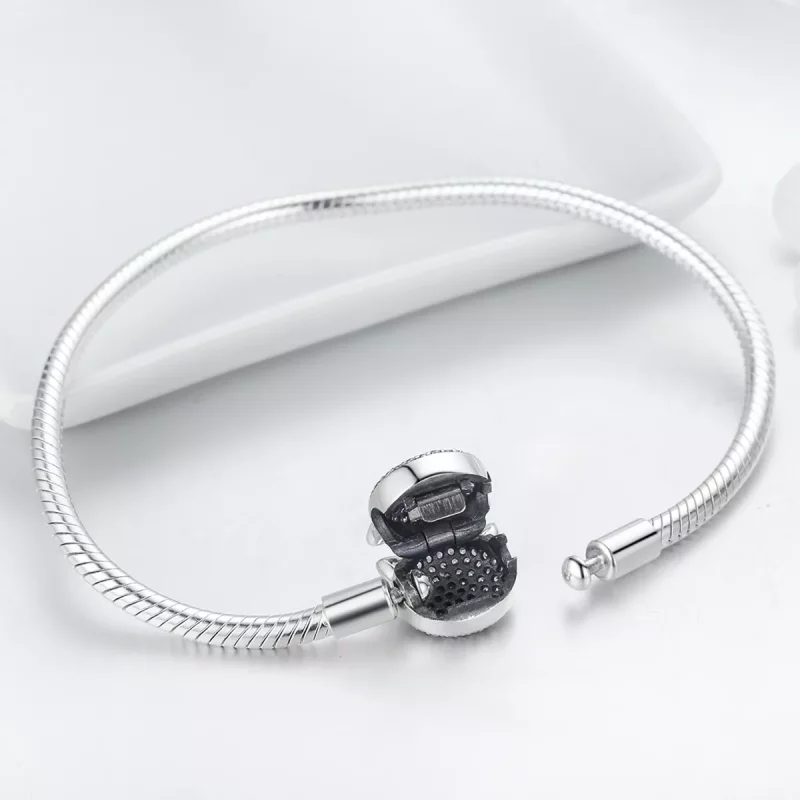 (imagen para) Pulsera de cadena de gato adorable estilo Pandora en plata - SCB053 - Ver 5