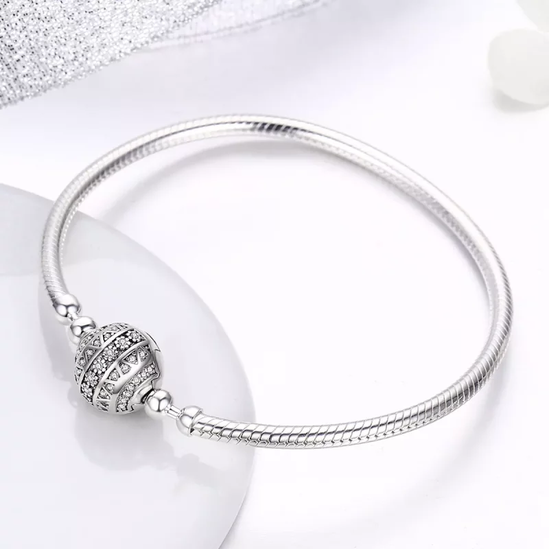 (imagen para) Pulsera de cadena delicada estilo Pandora en plata - SCB062 - Ver 5
