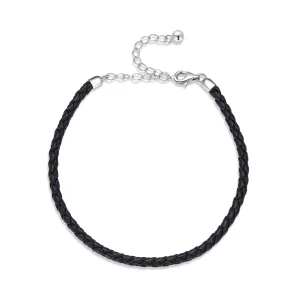 (imagen para) Pulsera de Cuero Simple Estilo Pandora - SCB243-BK