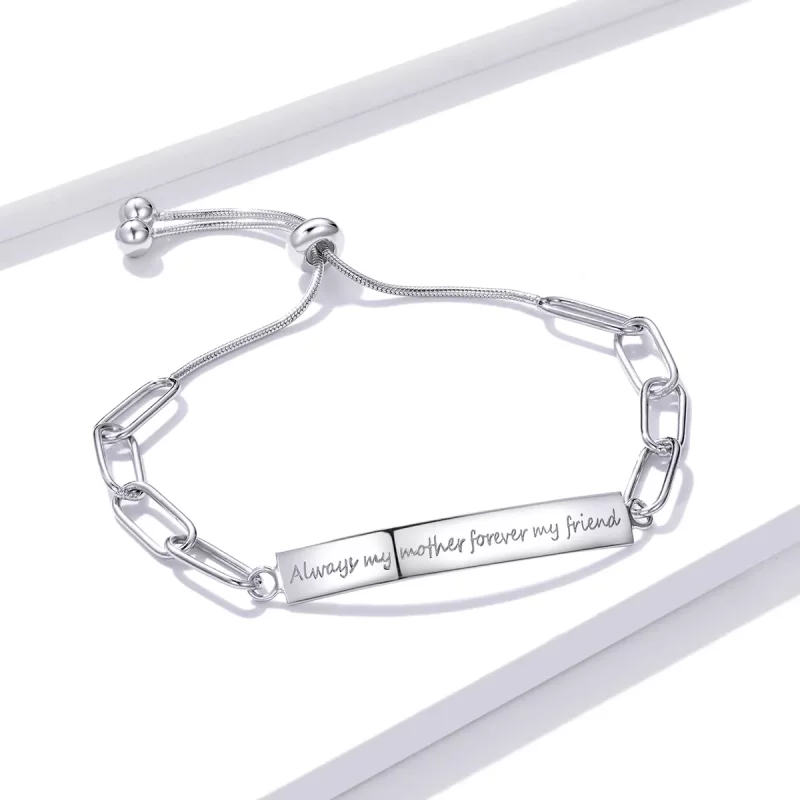 (imagen para) Pulsera de estilo Pandora agradecida - BSB060 - Ver 4