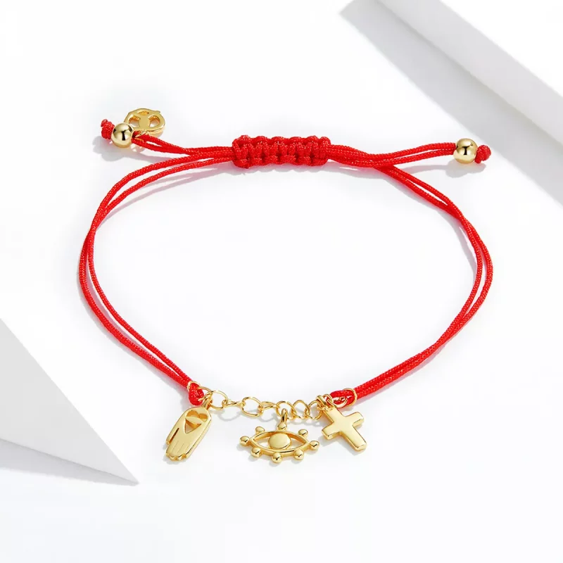(imagen para) Pulsera de estilo Pandora con símbolo de la suerte - SCB226 - Ver 2
