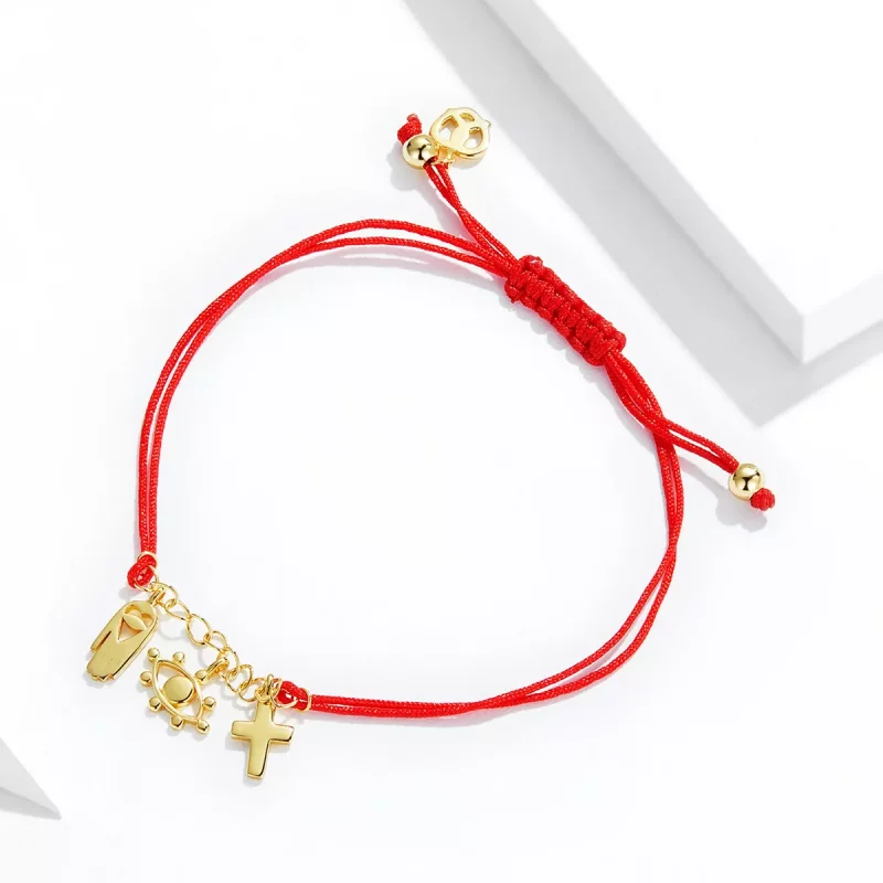 (imagen para) Pulsera de estilo Pandora con símbolo de la suerte - SCB226 - Ver 3