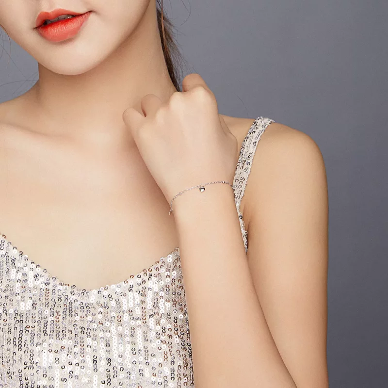 (imagen para) Pulsera de estilo Pandora en plata con corazón amoroso - SCB191 - Ver 5