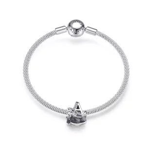 (imagen para) Pulsera de malla estilo Pandora con letra A de plata - SCB829