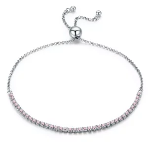 (imagen para) Pulsera de tenis deslizante elegante de estilo Pandora en plata - SCB045