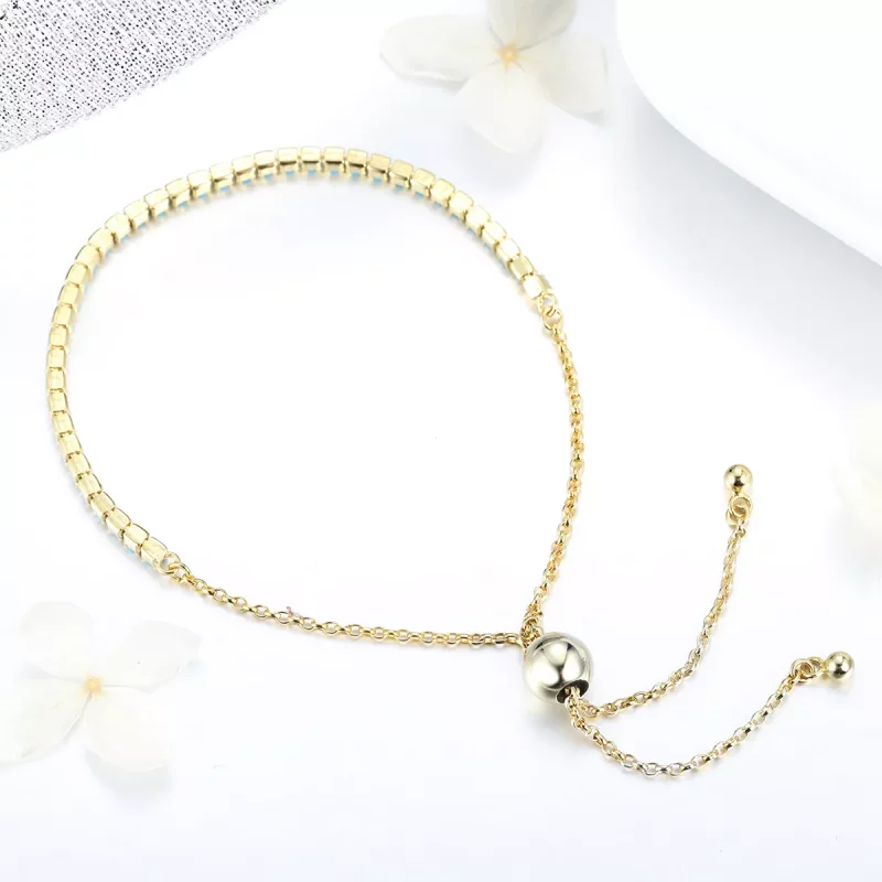 (imagen para) Pulsera de tenis deslizante estilo Pandora de plata con cielo azul - SCB118 - Ver 3