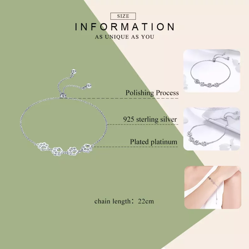 (imagen para) Pulsera deslizante de cadena con estilo Pandora en plata, con lindas marcas de g - Ver 5