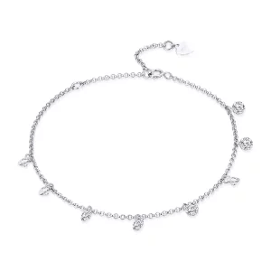 Pulsera deslizante de cadena de estilo Pandora plateada con elfos contratados - SCB103 (imagen para) Pulsera deslizante de cadena de estilo Pandora plateada con elfos contratados - SCB103