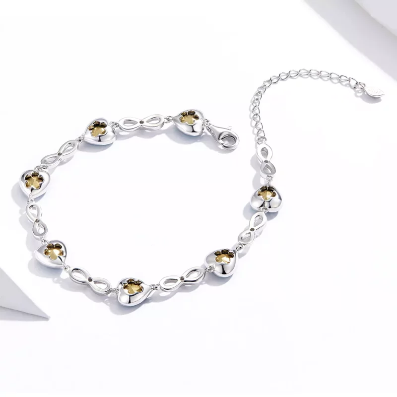 (imagen para) Pulsera deslizante de cadena estilo Pandora con corazón de mar de plata - SCB163 - Ver 3