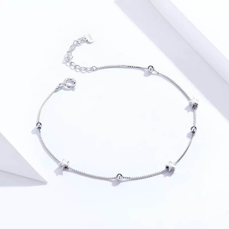 (imagen para) Pulsera deslizante de cadena estilo Pandora con estrella de plata - SCB171 - Ver 3