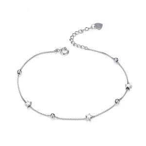 (imagen para) Pulsera deslizante de cadena estilo Pandora con estrella de plata - SCB171