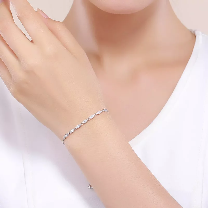 (imagen para) Pulsera deslizante de cadena Pandora Style Silver Beauty of Simplicity - SCB086 - Ver 2