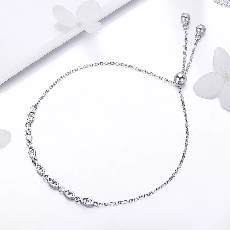 (imagen para) Pulsera deslizante de cadena Pandora Style Silver Beauty of Simplicity - SCB086 - Ver 3