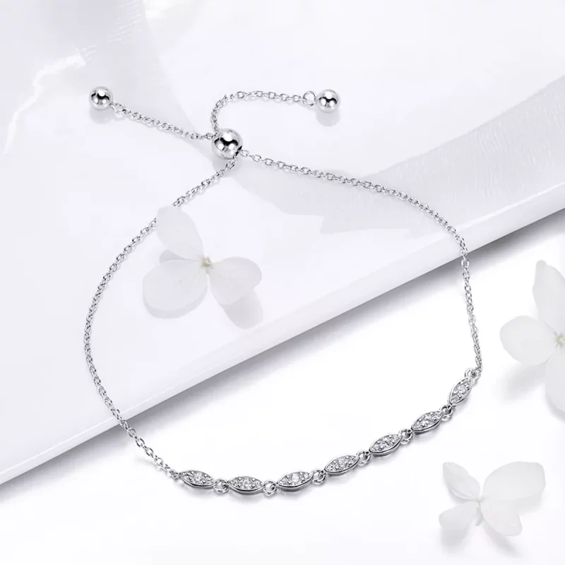 (imagen para) Pulsera deslizante de cadena Pandora Style Silver Beauty of Simplicity - SCB086 - Ver 4