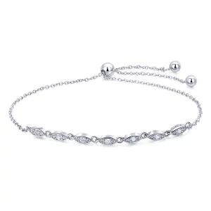 Pulsera deslizante de cadena Pandora Style Silver Beauty of Simplicity - SCB086 (imagen para) Pulsera deslizante de cadena Pandora Style Silver Beauty of Simplicity - SCB086