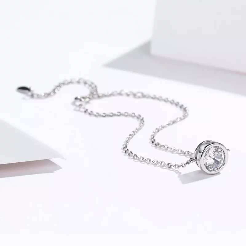 (imagen para) Pulsera deslizante de cadena simple estilo Pandora en plata - SCB157 - Ver 3