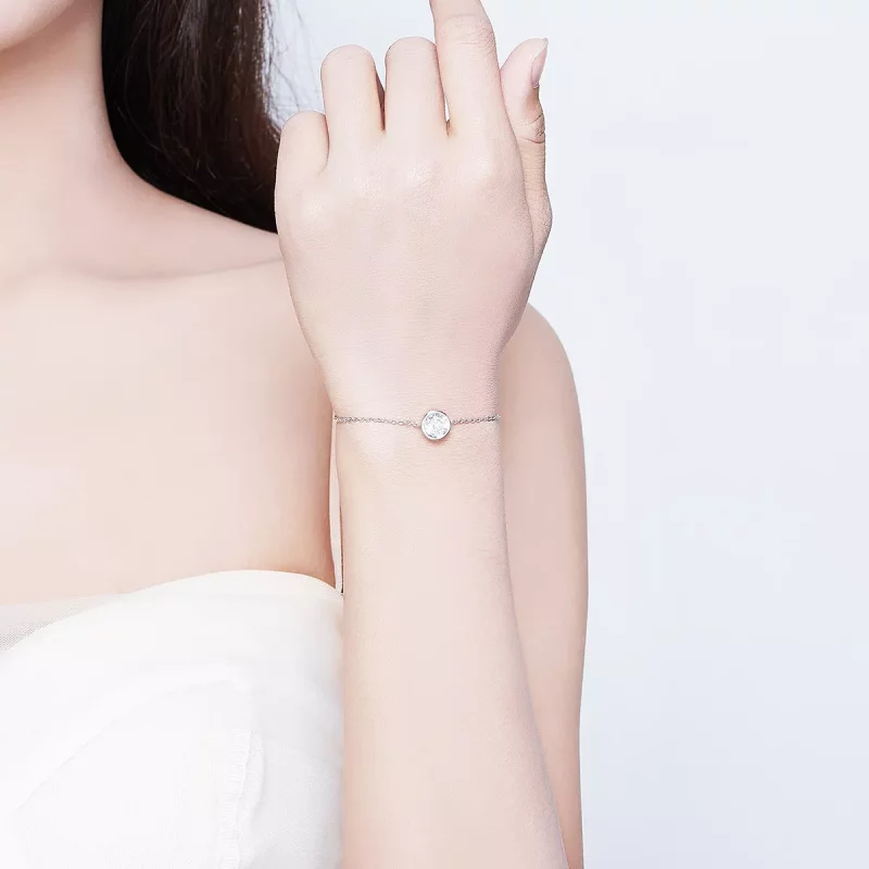 (imagen para) Pulsera deslizante de cadena simple estilo Pandora en plata - SCB157 - Ver 5