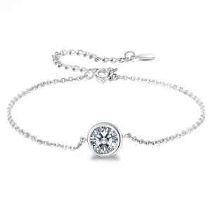 (imagen para) Pulsera deslizante de cadena simple estilo Pandora en plata - SCB157