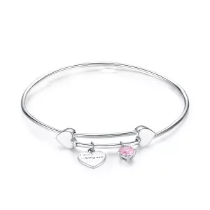 (imagen para) Pulsera deslizante de estilo Pandora en plata con encanto de promesa de amor entrelazado - SCB124