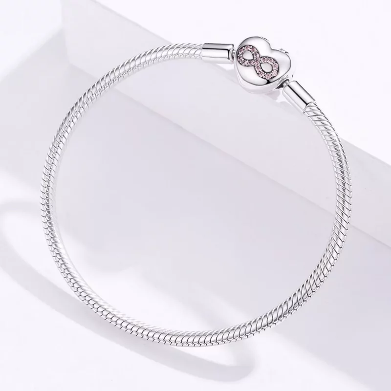 (imagen para) Pulsera deslizante de plata estilo corazón de la eternidad de Pandora Moments - - Ver 3