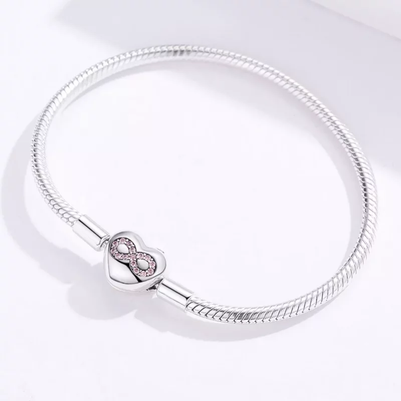 (imagen para) Pulsera deslizante de plata estilo corazón de la eternidad de Pandora Moments - - Ver 4