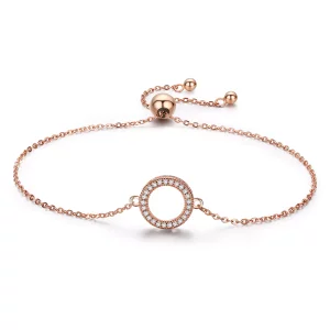 (imagen para) Pulsera deslizante estilo Pandora en color oro rosa - SCB030-C de la colección Destiny