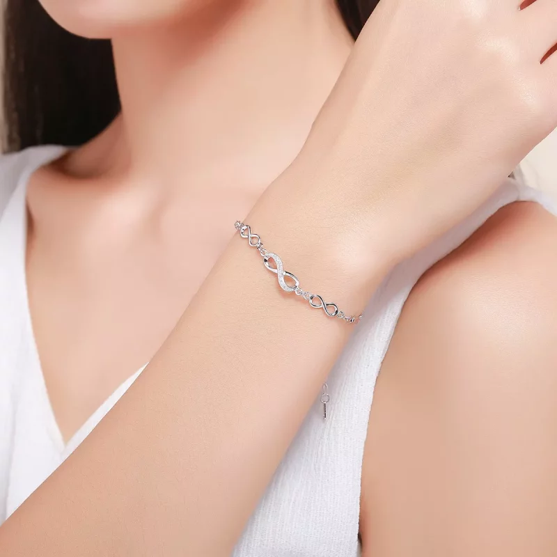 (imagen para) Pulsera deslizante estilo Pandora en plata - Elegancia infinita - SCB037 - Ver 2