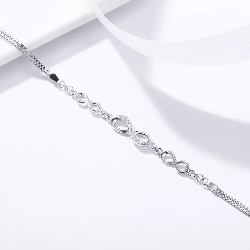 (imagen para) Pulsera deslizante estilo Pandora en plata - Elegancia infinita - SCB037 - Ver 4