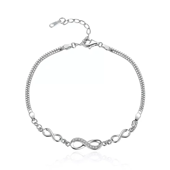 (imagen para) Pulsera deslizante estilo Pandora en plata - Elegancia infinita - SCB037