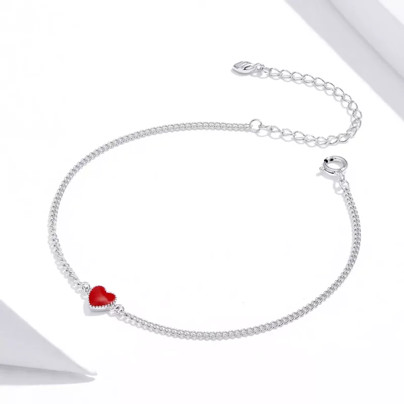 (imagen para) Pulsera estilo Pandora con corazón de plata - SCB182 - Ver 2