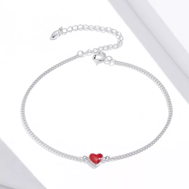 (imagen para) Pulsera estilo Pandora con corazón de plata - SCB182 - Ver 3
