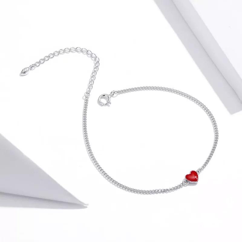 (imagen para) Pulsera estilo Pandora con corazón de plata - SCB182 - Ver 4