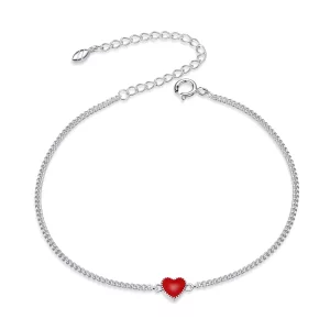 Pulsera estilo Pandora con corazón de plata - SCB182 (imagen para) Pulsera estilo Pandora con corazón de plata - SCB182