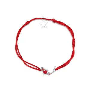 Pulsera estilo Pandora con cuerda roja y carpintero de la suerte de plata - SCB145 (imagen para) Pulsera estilo Pandora con cuerda roja y carpintero de la suerte de plata - SCB145