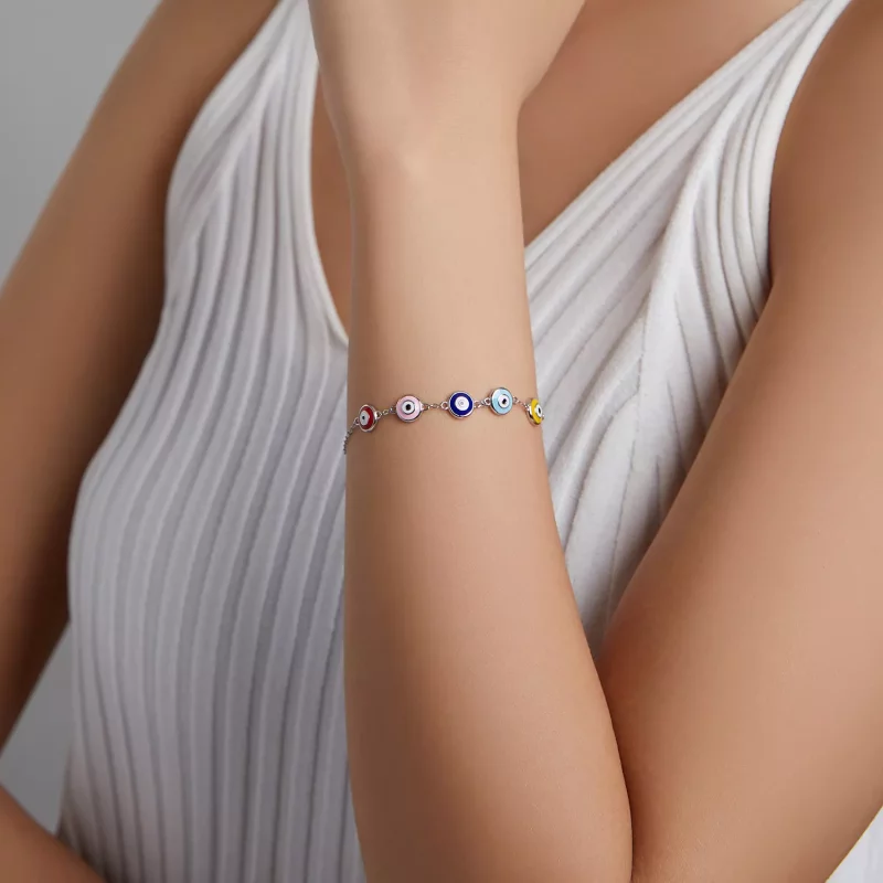 (imagen para) Pulsera estilo Pandora con ojo protector - SCB218 - Ver 4