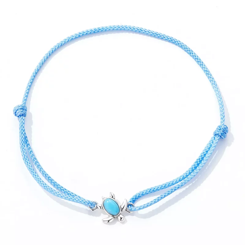 (imagen para) Pulsera estilo Pandora con tortuga azul - SCB231 - Ver 2
