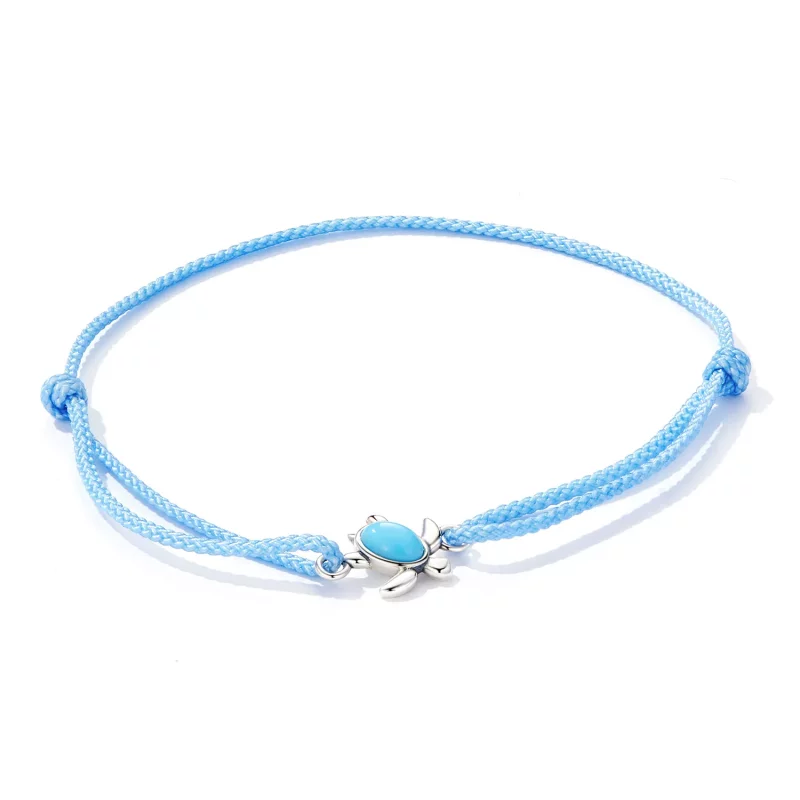 (imagen para) Pulsera estilo Pandora con tortuga azul - SCB231 - Ver 3