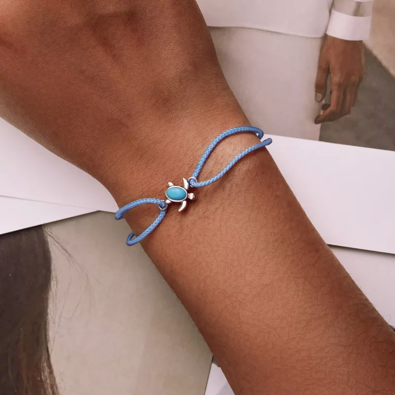 (imagen para) Pulsera estilo Pandora con tortuga azul - SCB231 - Ver 5