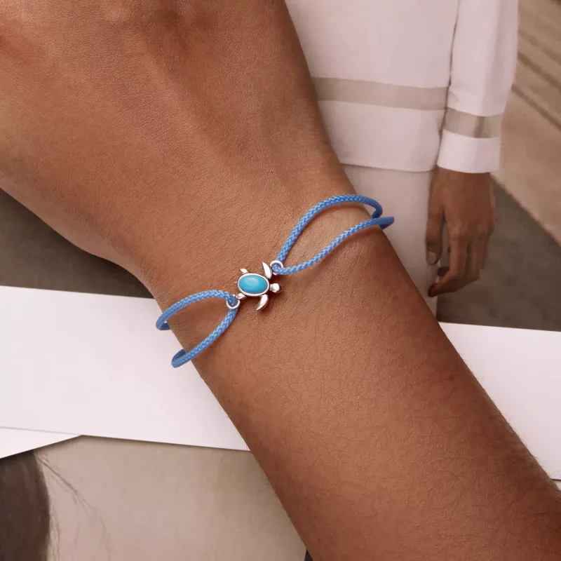 (imagen para) Pulsera estilo Pandora con tortuga azul - SCB231 - Ver 6