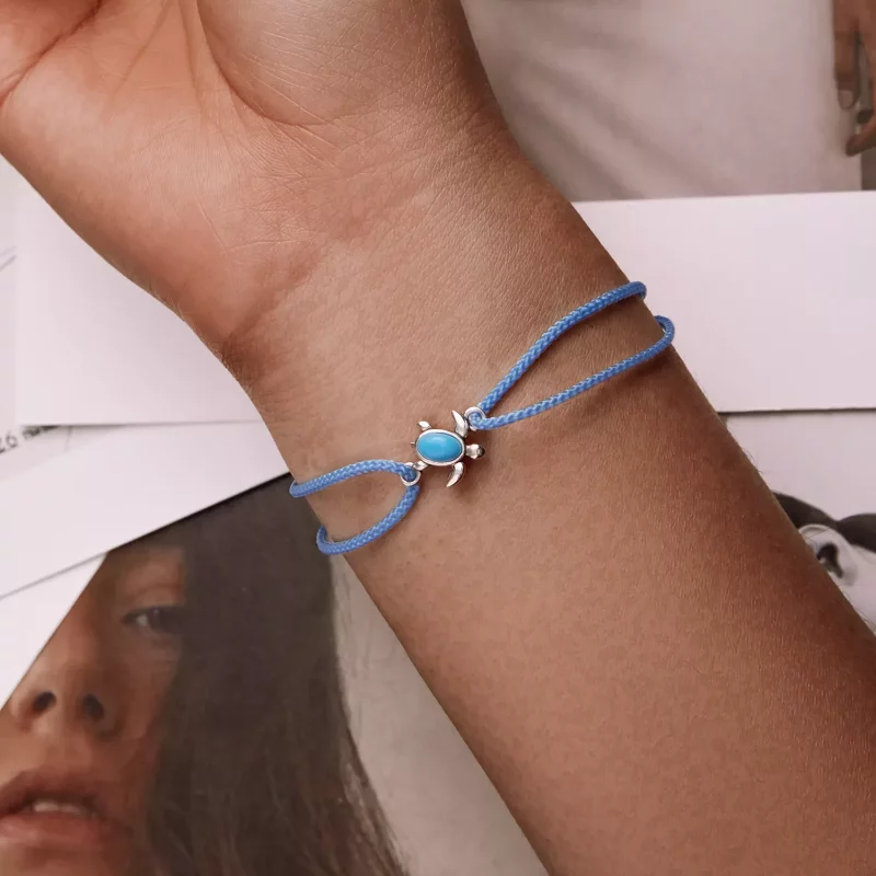 (imagen para) Pulsera estilo Pandora con tortuga azul - SCB231 - Ver 7