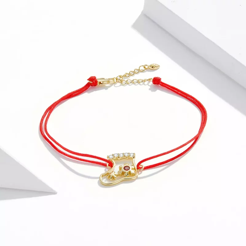 (imagen para) Pulsera estilo Pandora de calcetines de Navidad - SCB225 - Ver 2