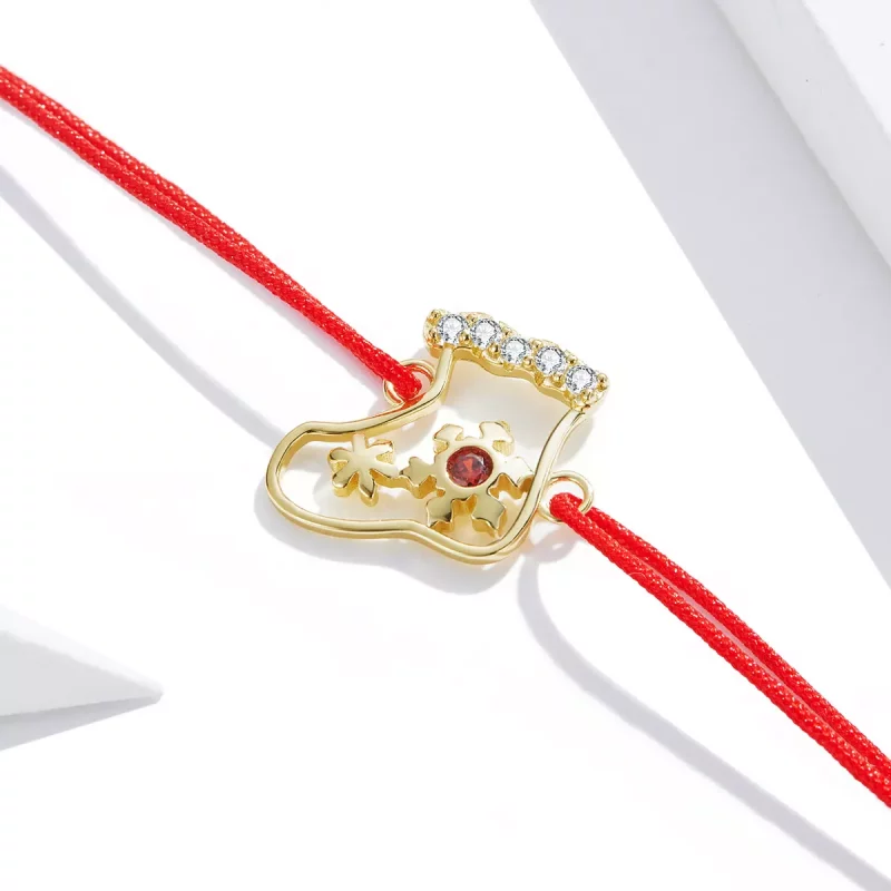 (imagen para) Pulsera estilo Pandora de calcetines de Navidad - SCB225 - Ver 4