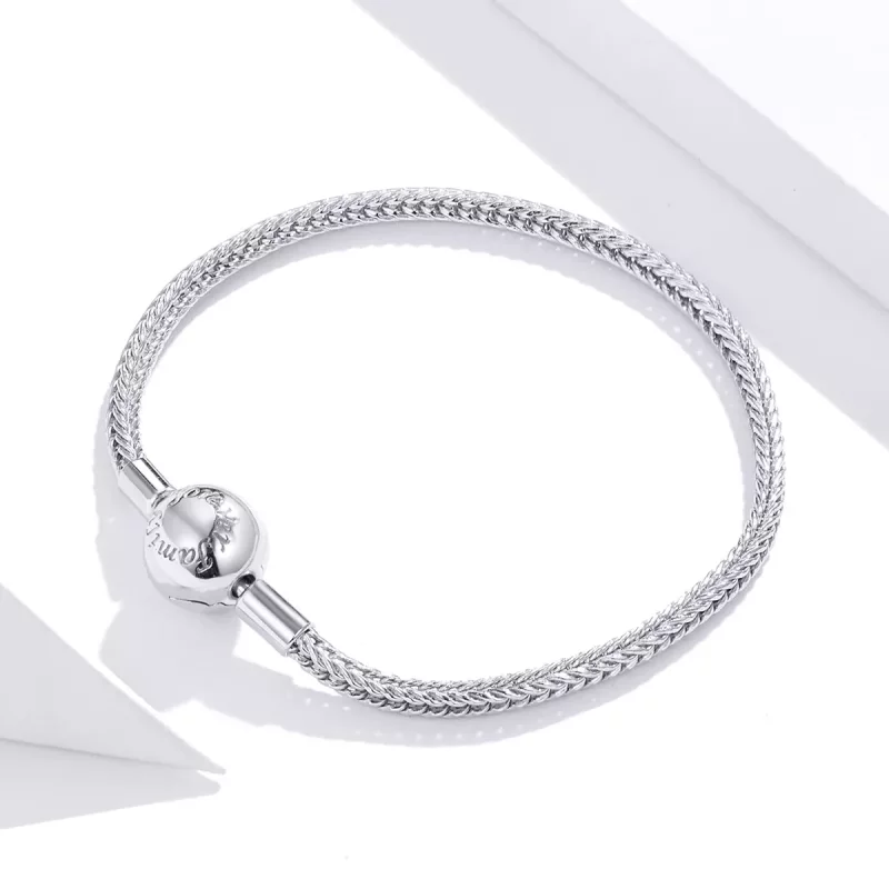 (imagen para) Pulsera estilo Pandora de plata con cadena de serpiente - SCB201 - Ver 2