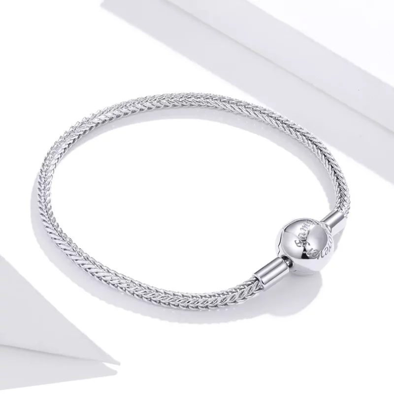 (imagen para) Pulsera estilo Pandora de plata con cadena de serpiente - SCB201 - Ver 3